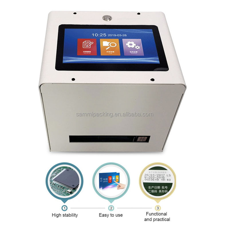 كيس بلاستيكي زجاجة سطح المكتب الدليل الثابت Mfg Exp شريط رقمي رمز التاريخ QR طابعة رشاشة تاريخ انتهاء الصلاحية كود الشرائح