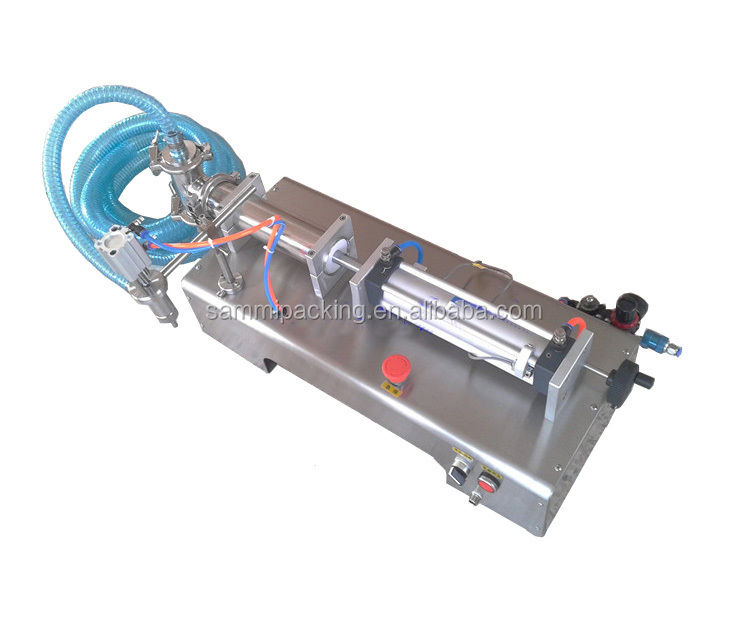 آلة ملء ذاتية الشفط الأفقية 100-1000 مل، طاولة أعلى محشو السائل المكبس اليدوي