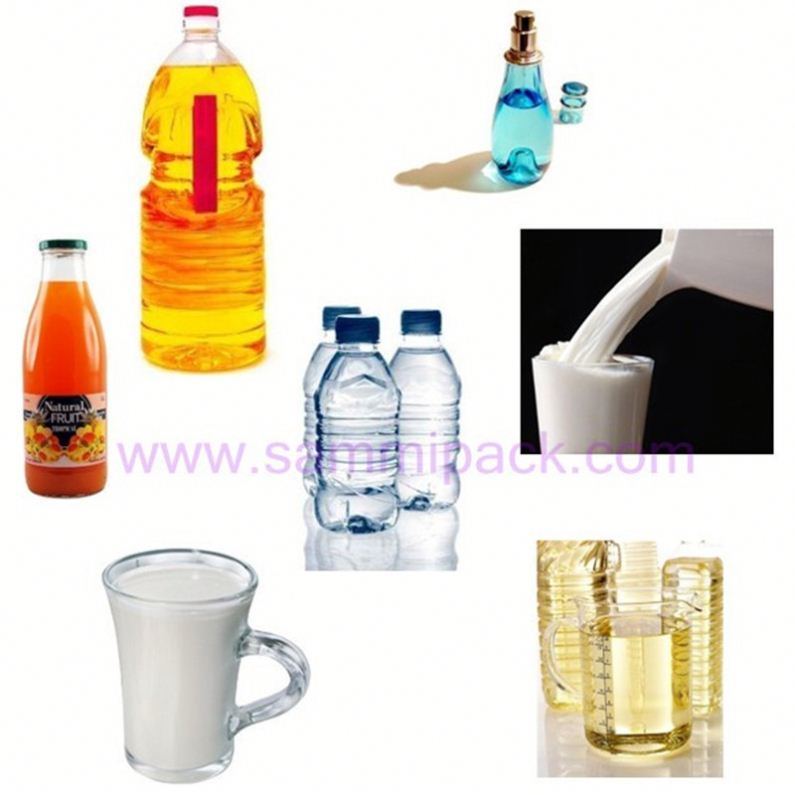 آلة تعبئة السوائل ذات الرأسين شبه الأوتوماتيكية لزجاجات البلاستيك PET صغيرة الحجم، 1000-5000 مل