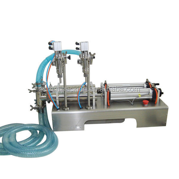 آلة تعبئة الحليب ذات المكبس الهوائي المزدوج الرأس عالية الجودة، منظف سائل، شامبو، حشو جل الاستحمام (500-5000 مل)