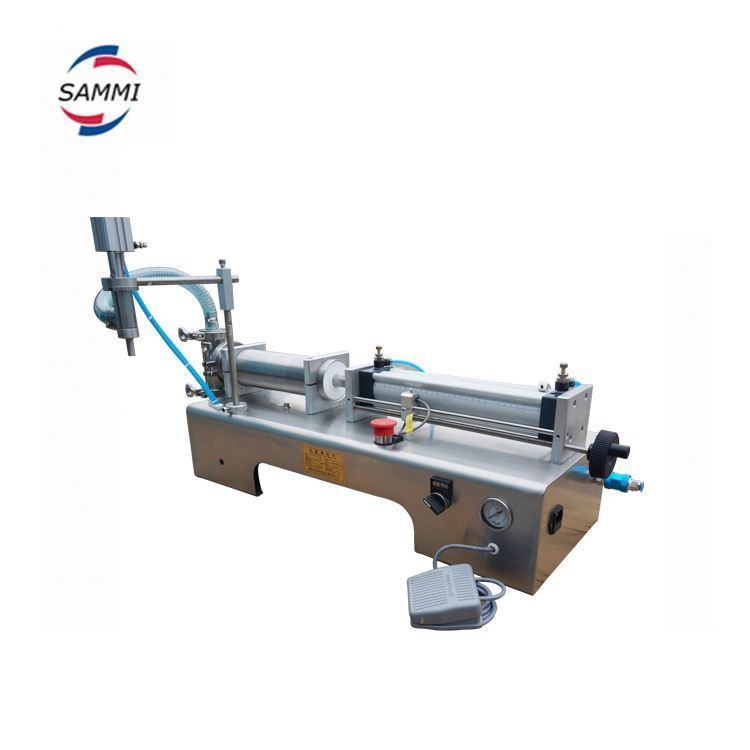 آلة تعبئة جديدة للسيول والمواد الكيميائية المضغوطة شبه التلقائية ملء حجمي للمياه والمشروبات الزيتية حالة استخدام