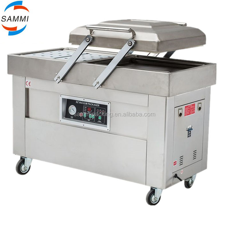 آلة تعبئة فراغية مزدوجة الوظائف متعددة الوظائف لحوم البقر لحم الخنزير الدجاج التوفو الفول السوداني المأكولات البحرية