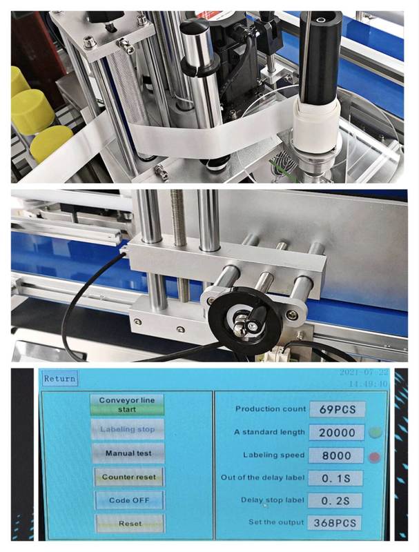 آلة لصق الملصقات التجميلية وزجاجات المشروبات، أوتوماتيكية عالية السرعة لتطبيق الملصقات على الزجاجات المستديرة، للاستخدام التجاري