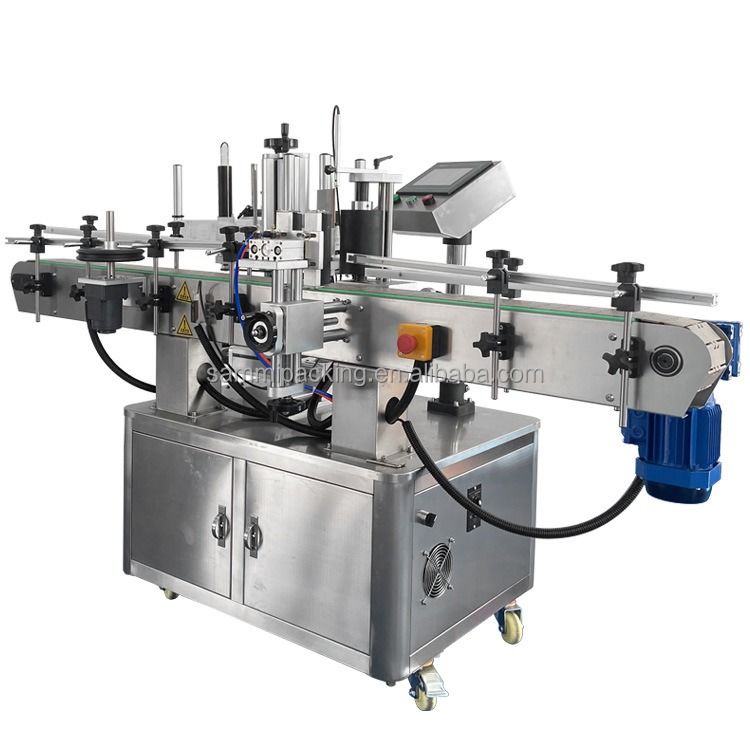 2024 المبيعات في الصين الآلات الموثوقة شبه التلقائية لتسمية الأسطوانات الكهربائية مدفوعة مع مكونات PLC عبوات الكرتون الخشبي