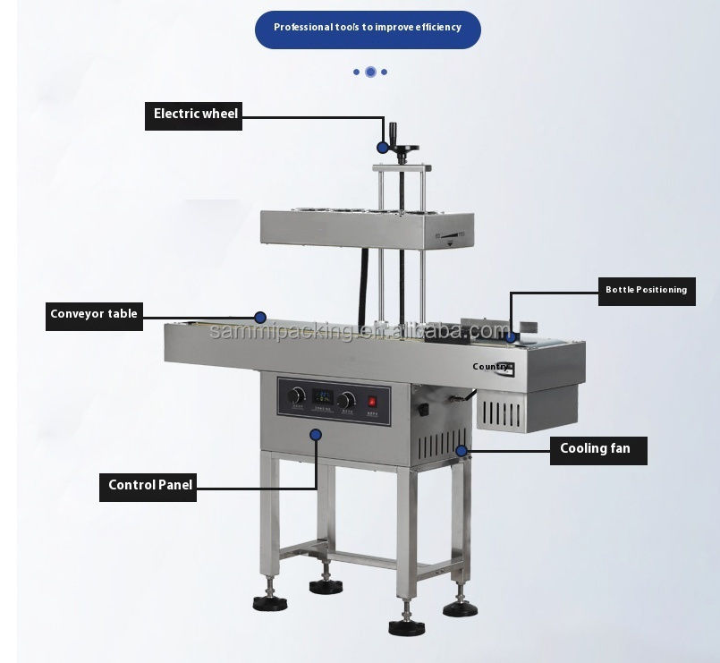 أوتوماتيكية مستمرة الزجاجات البلاستيكية المسمار المسمار الألومنيوم الصفائح الجديدة آلة الختم الحثية التبريد الهوائي غطاء حزم آلات