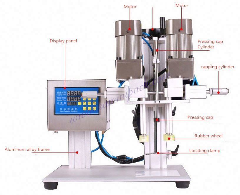 آلة إغلاق أغطية المشروبات الكهربائية شبه الأوتوماتيكية الجديدة للطعام، جهاز إغلاق أوتوماتيكي لغطاء البرغي، ختم غطاء الزجاجة بالمحرك