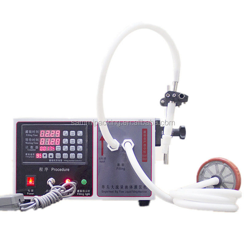 آلة تعبئة السوائل الصغيرة بدرجة الغذاء شبه أوتوماتيكية من الفولاذ المقاوم للصدأ 304 للعصير والعسل والزيت ومياه الصودا 17 لتر/دقيقة