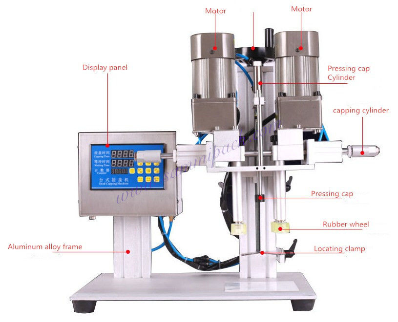 الكهربائية الزجاجة مقفل المسمار نصف تلقائي غطاء آلة إغلاق القارورة الطبية آلة لإغلاق المواد الكيميائية للأغذية والمشروبات