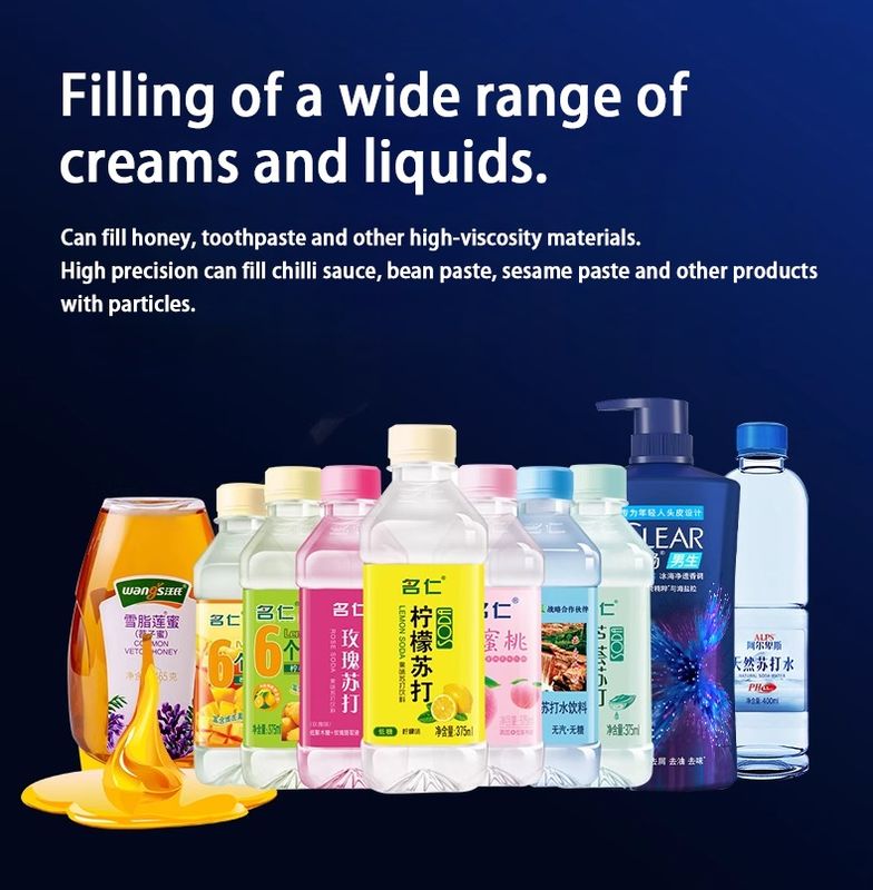 1000 مل إلى 5000 مل حجم كبير الرؤوس المزدوجة السمكية اللزوجة آلة ملء السائل / ملء العصارة الكريمة