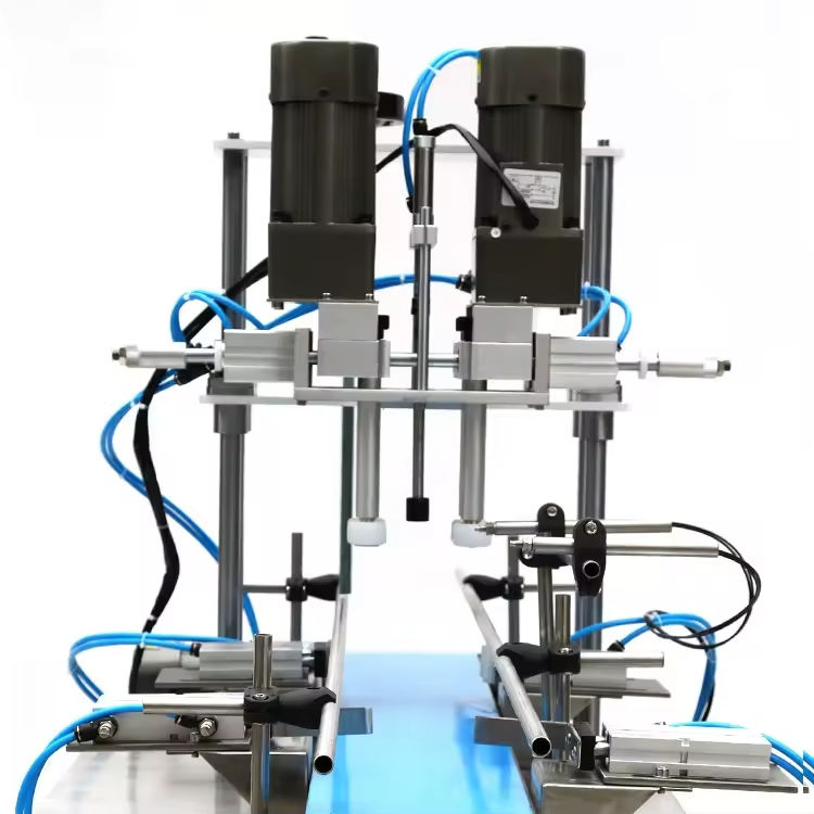 الكفاءة العالية نصف أوتوماتيكي مكتبية آلة المسمار النيوماتيكي غطاء بلاستيكي لمستحضرات التجميل المشروبات المائية زجاج زجاجات رش