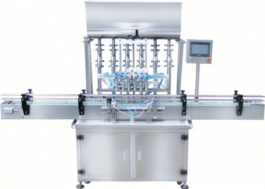 آلة تعبئة في الخط 4 فوهات آلة تعبئة سائل التفوق التلقائي ملء زجاجة سائل لمشروبات العصير