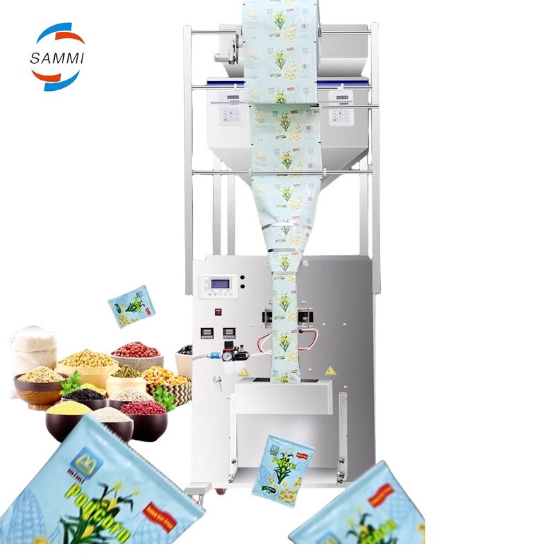 آلة تعبئة وتغليف السكر متعددة الرؤوس الجديدة متعددة الوظائف لوزن حبوب البن وتعبئتها، 500 جرام، 1000 جرام، بجودة عالية