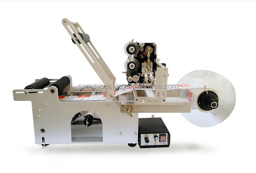 سيمي أوتوماتيكي مربع زجاجة ملصق، آلة وضع العلامات مع تاريخ الإنتاج،طبع الرقم الشريحة