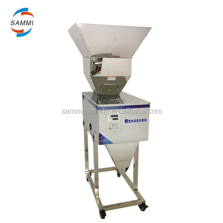 آلة تعبئة حبيبات / مسحوق / أرز / قهوة / توابل شبه أوتوماتيكية عالية الجودة 100-3000 جرام مع قمع كبير