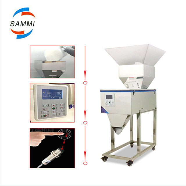 آلة تعبئة حبيبات / مسحوق / أرز / قهوة / توابل شبه أوتوماتيكية عالية الجودة 100-3000 جرام مع قمع كبير