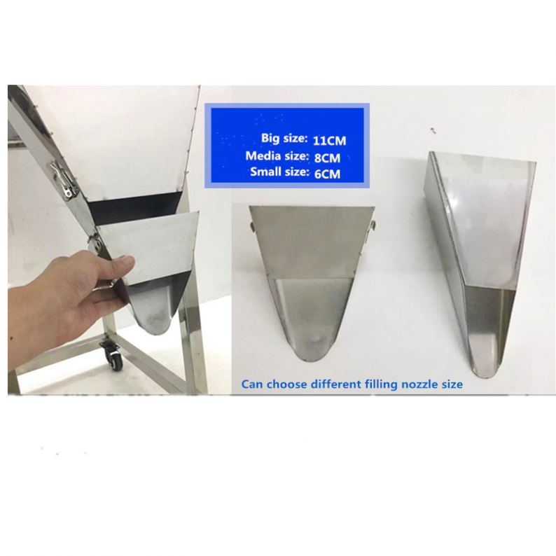 آلة تعبئة حبيبات / مسحوق / أرز / قهوة / توابل شبه أوتوماتيكية عالية الجودة 100-3000 جرام مع قمع كبير