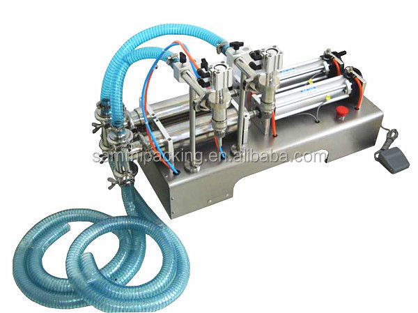 2 رأس المكبس ملء السائل آلة ملء السائل شبه التلقائي / طاولة أعلى آلة ملء السائل