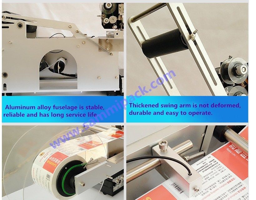 آلة لصق الملصقات شبه الأوتوماتيكية MT-50D عالية الجودة للزجاجات/المرطبانات المستديرة مع طابعة كود حراري