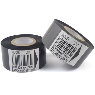 الشريط البلاستيكي الأسود 25mm 30mm 35mm للطابعة تاريخ انتهاء الصلاحية