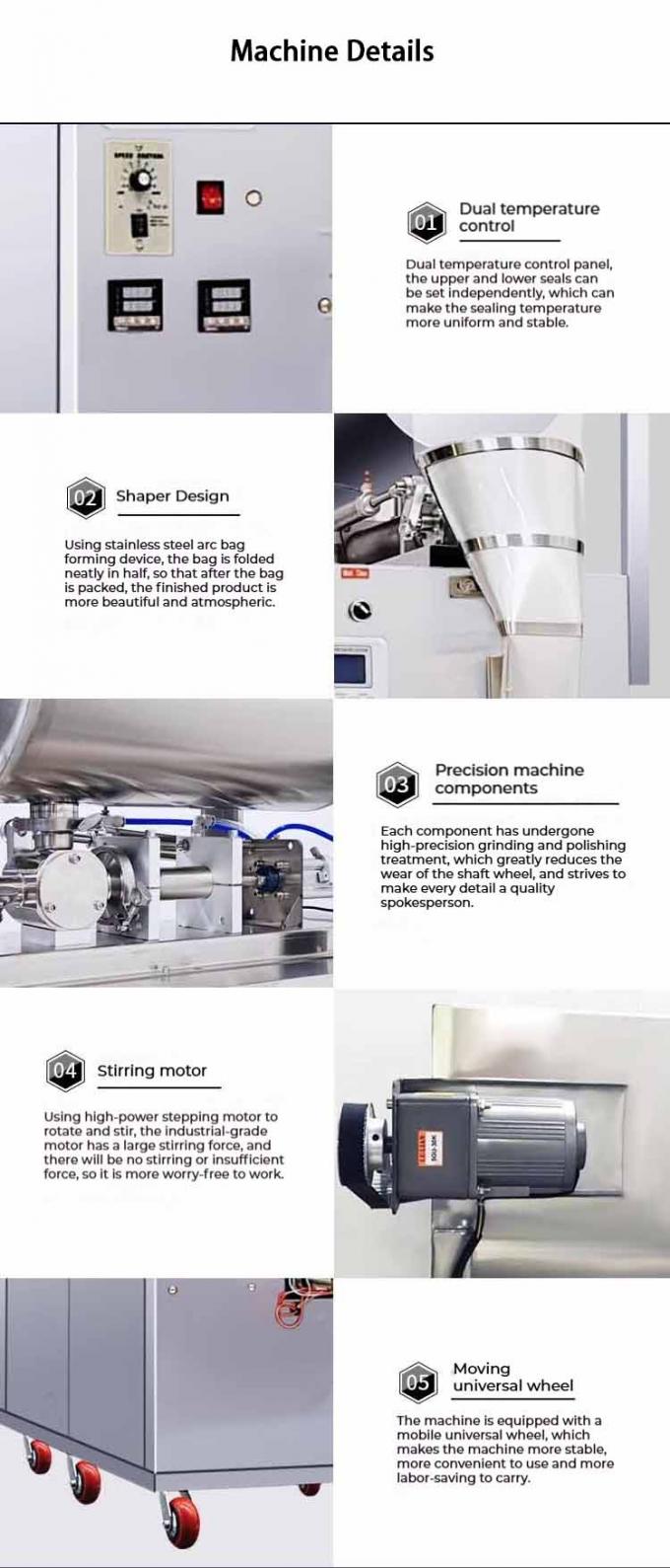 عدة وظائف أوتوماتيكية كيس الطماطم معجون السائل الكاتشب معجون كيس التعبئة الآلية الآلية 5