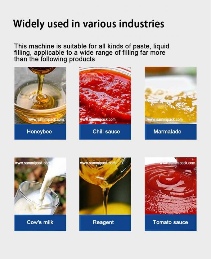 آلة تعبئة المعجون الرأسية لمواد التعبئة والتغليف البلاستيكية مع سير ناقل وشاشة لمس سهلة التشغيل 2