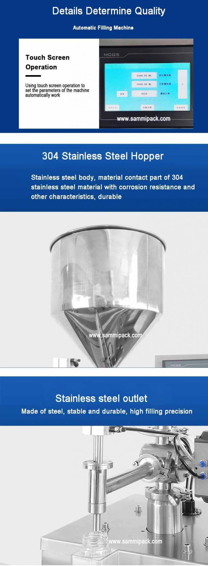 آلة تعبئة المعجون الرأسية لمواد التعبئة والتغليف البلاستيكية مع سير ناقل وشاشة لمس سهلة التشغيل 4