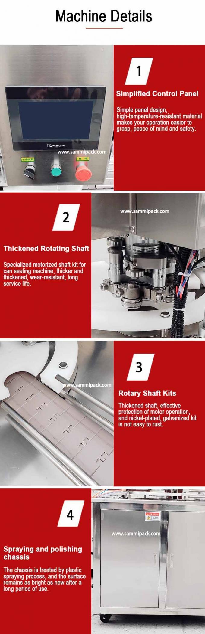 آلة ختم وتغليف علوية أوتوماتيكية لطاولة العمل لمسحوق الحليب والدهانات والمشروبات والأطعمة وعلب السردين والتونة 2