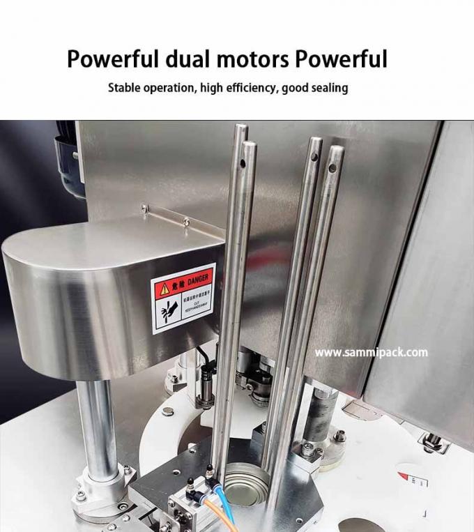 آلة ختم وتغليف علوية أوتوماتيكية لطاولة العمل لمسحوق الحليب والدهانات والمشروبات والأطعمة وعلب السردين والتونة 4