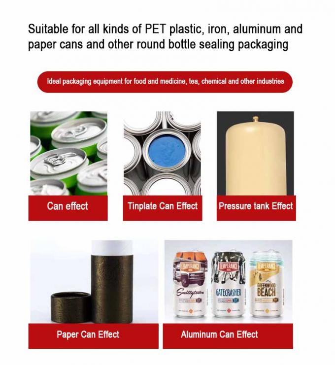 آلة ختم وتغليف علوية أوتوماتيكية لطاولة العمل لمسحوق الحليب والدهانات والمشروبات والأطعمة وعلب السردين والتونة 5