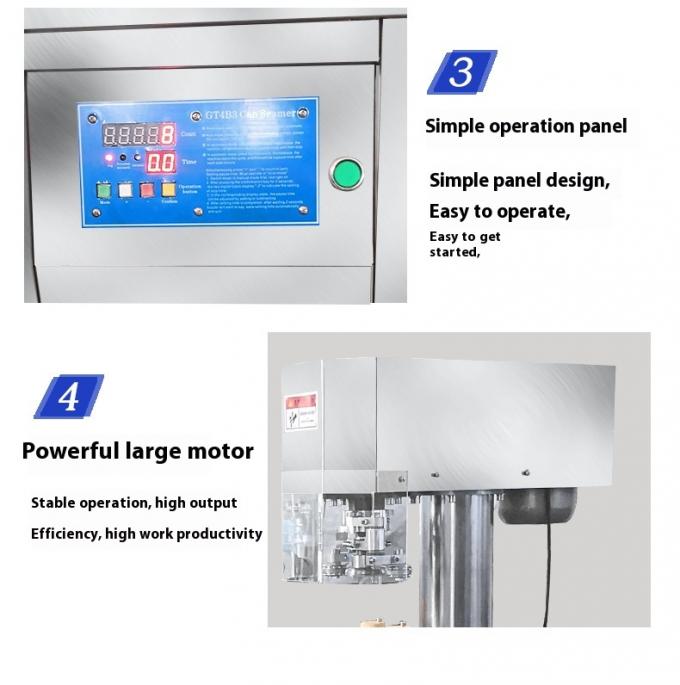 آلة إغلاق علب الصفيح الرأسية التجارية شبه الأوتوماتيكية لعلب البلاستيك وعلب الألومنيوم 9
