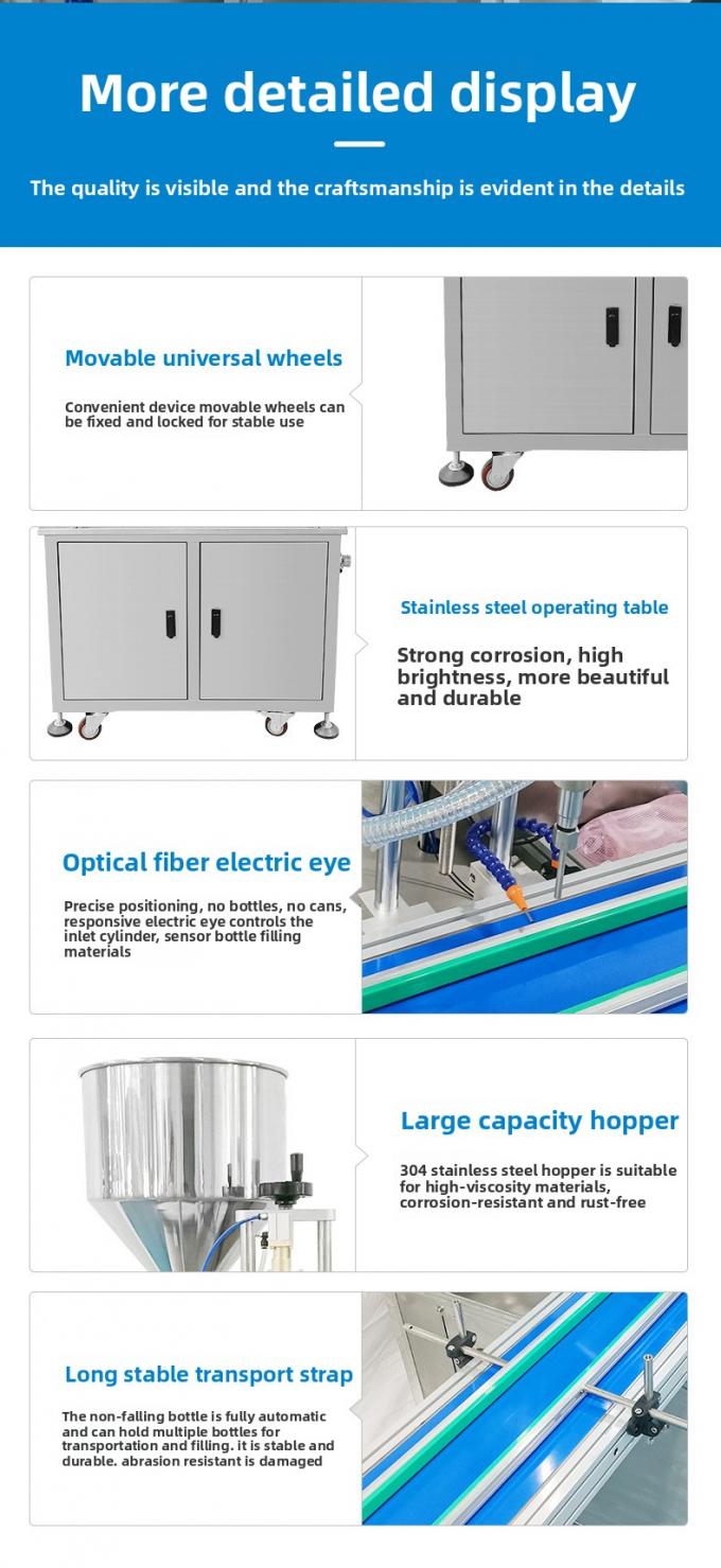 آلة تعبئة سائل العجينة بمضخة دوارة مؤازرة أوتوماتيكية بالكامل سهلة التشغيل للعسل والسوائل اللزجة وزبدة الفول السوداني والكاتشب 4