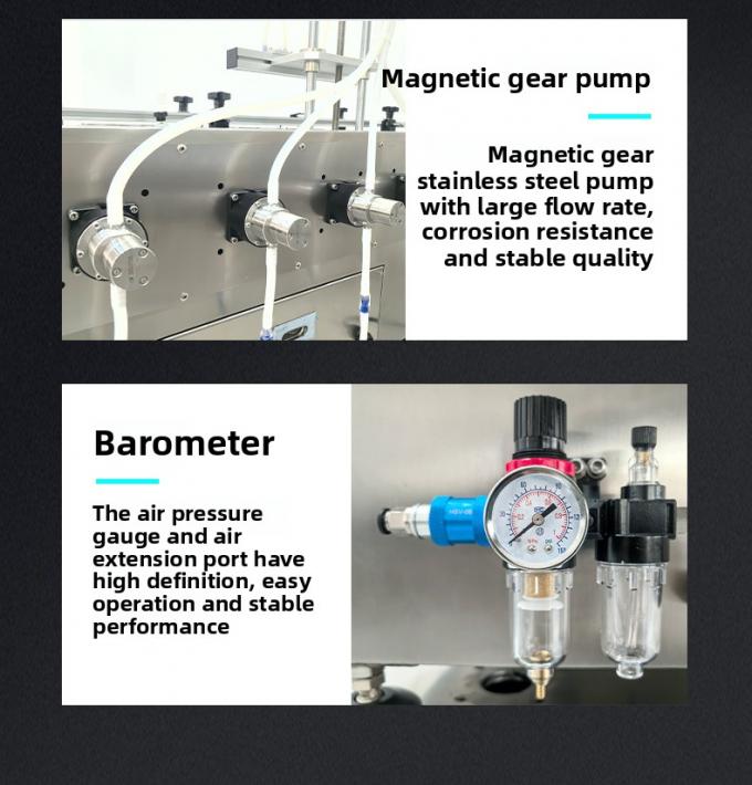 سرعة عالية أوتوماتيكي مكتبية 4 رأس مضخة مغناطيسية سائل ملء غطاء آلة لشراب الماء ملء غطاء أوتوماتيكي 9