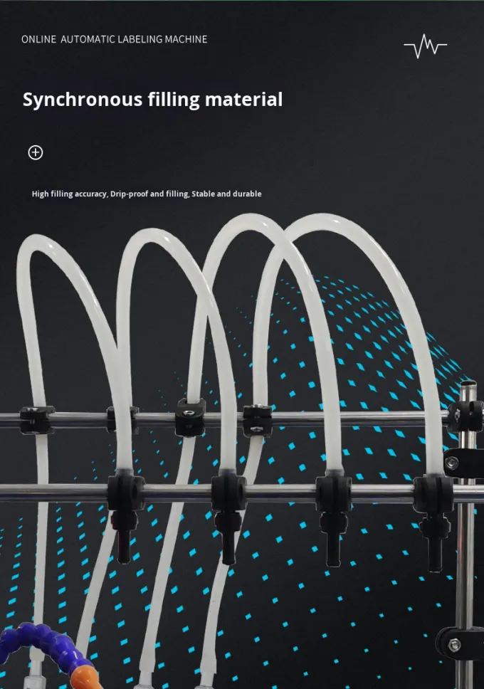 آلة تعبئة السوائل بمضخة مغناطيسية بأربعة رؤوس بسعر المصنع المخصص لعصير الشراب والحليب والتعبئة الصغيرة 3